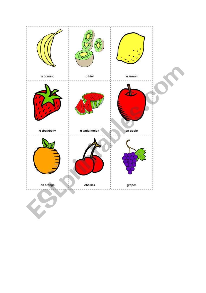 Fruits worksheet