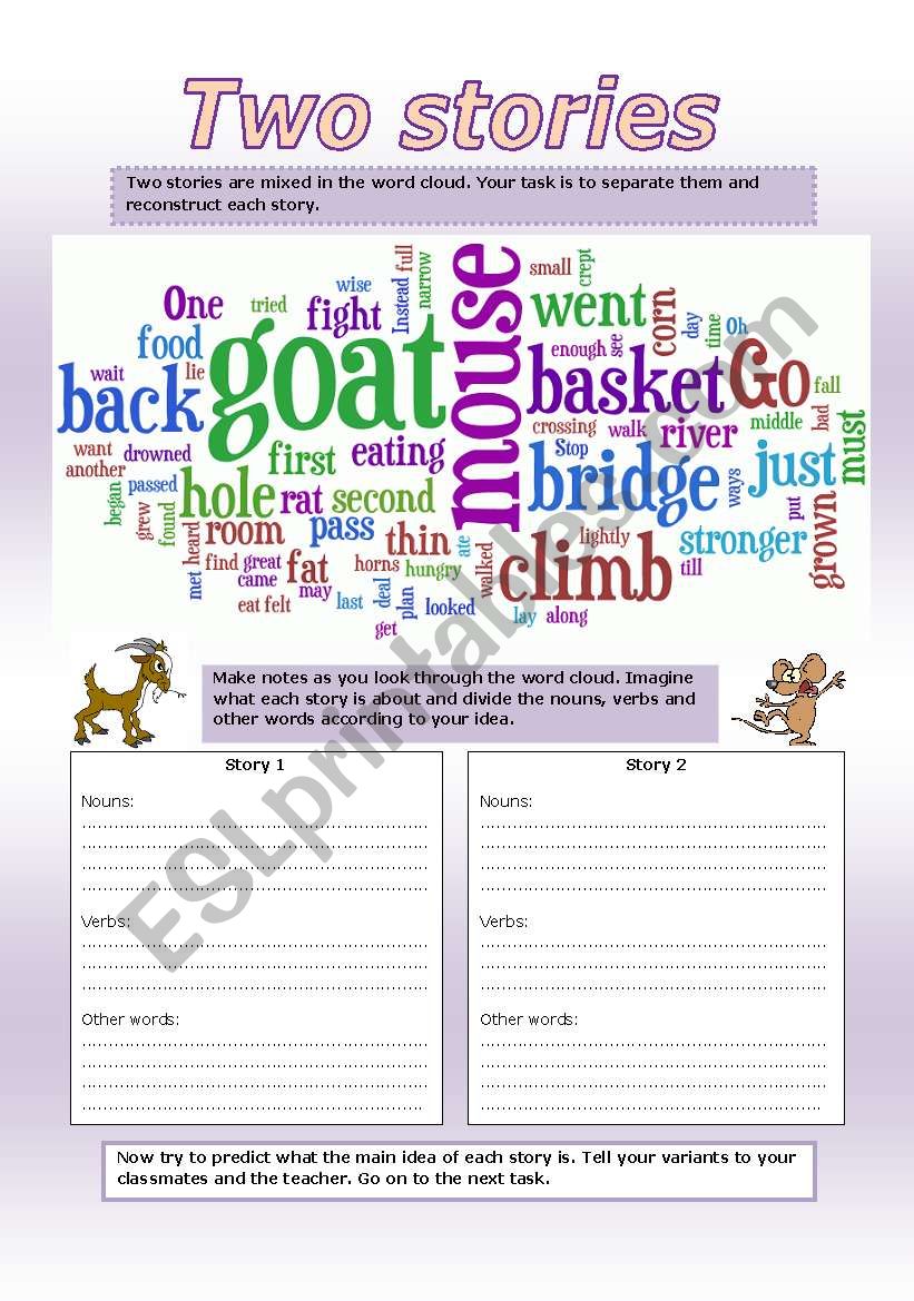 Two stories worksheet