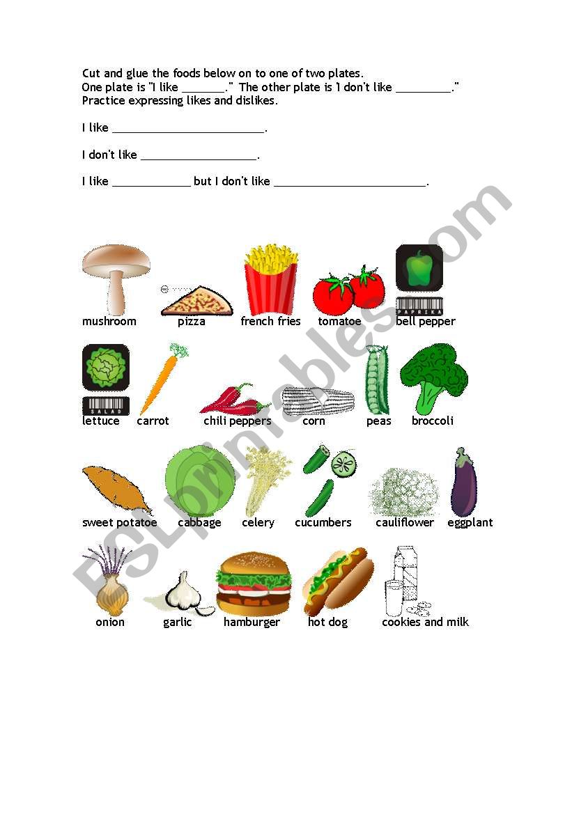 I like ....... worksheet