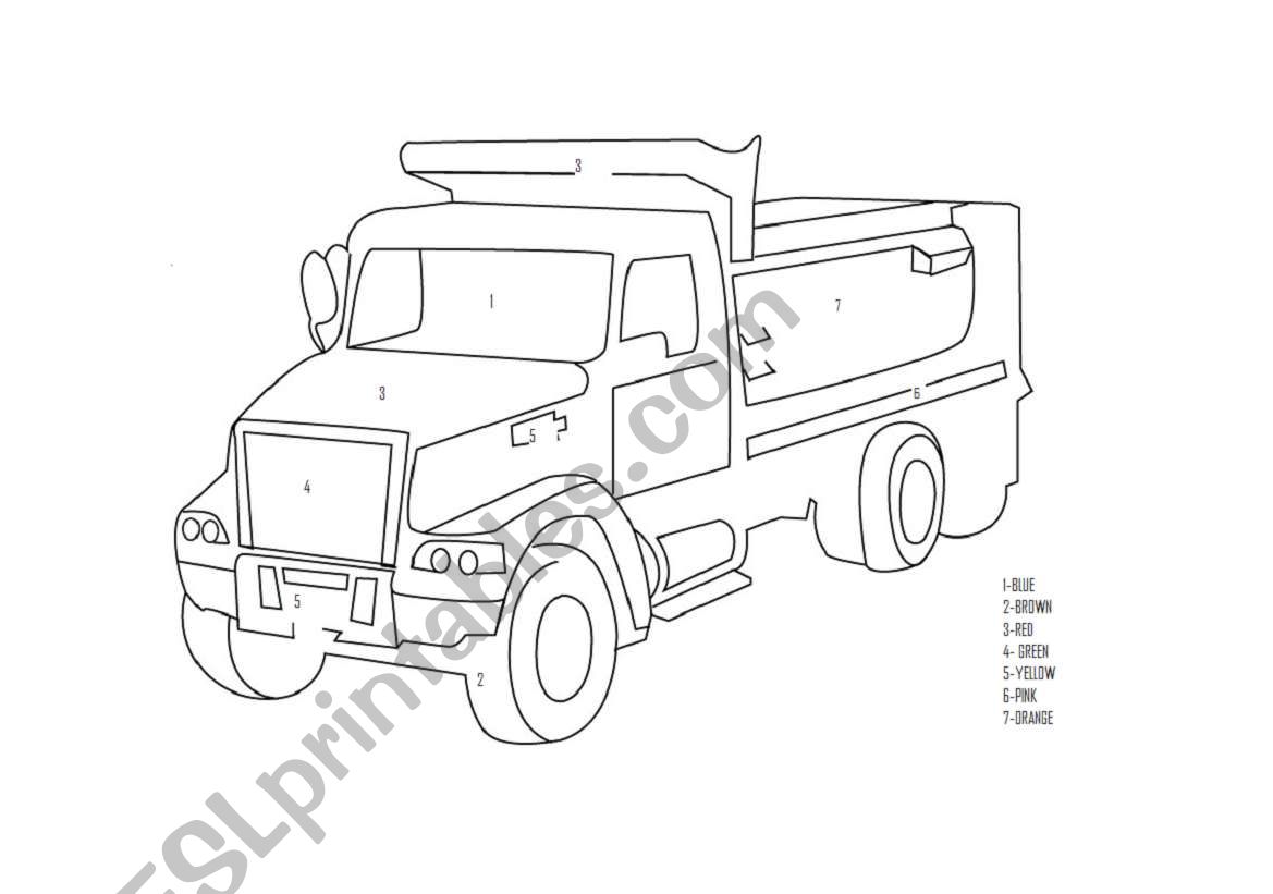 paint the lorry worksheet