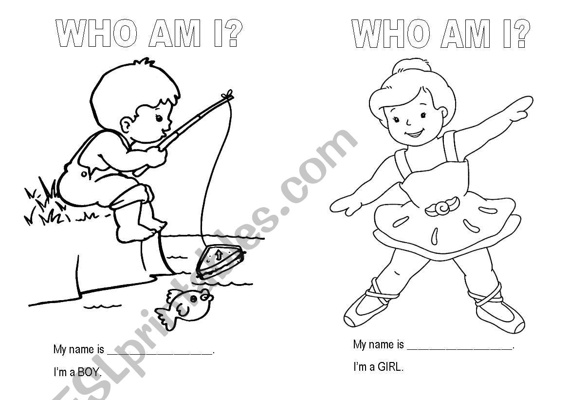 Im a boy/Im a girl worksheet