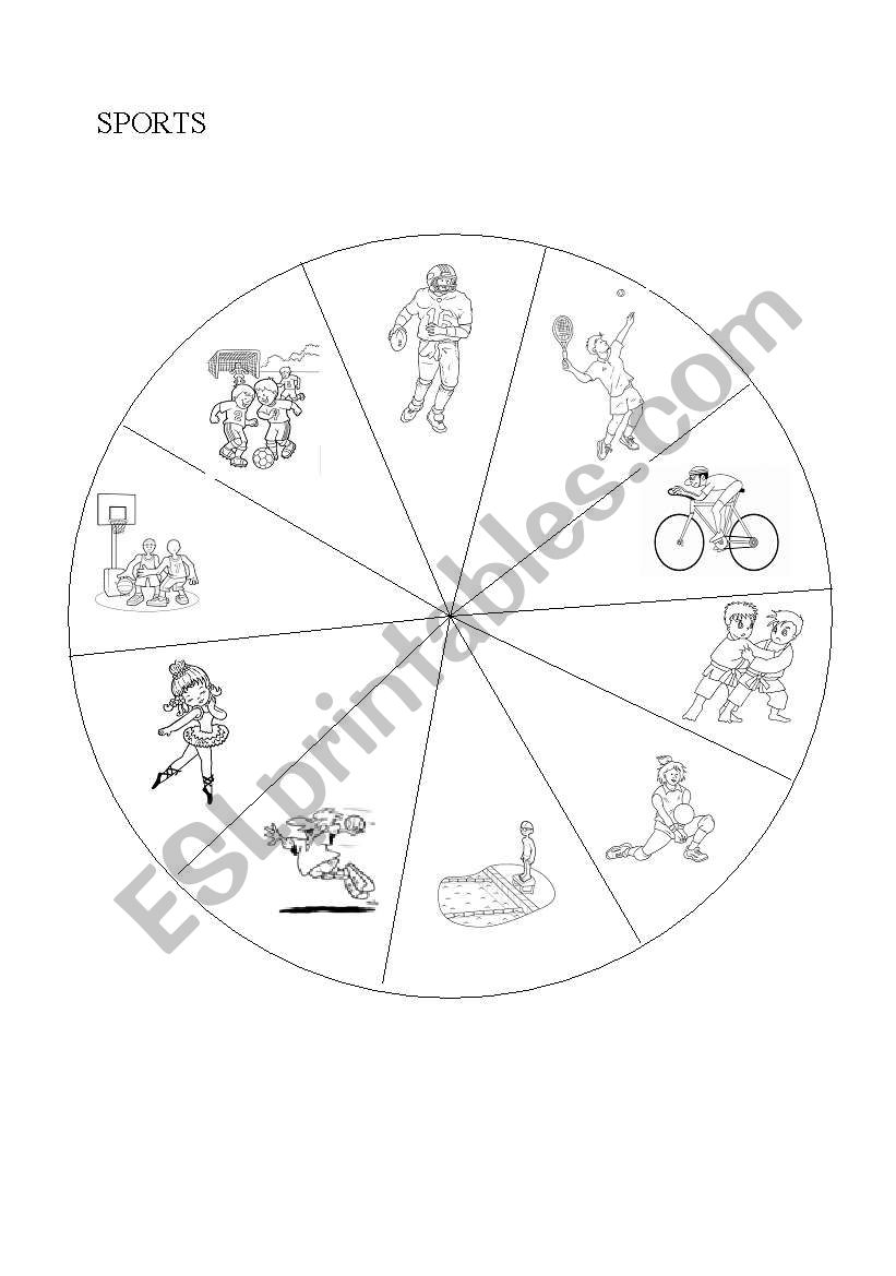 Sports spinner worksheet