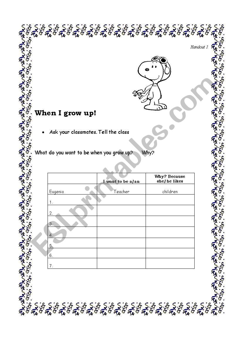 When I grow up! worksheet