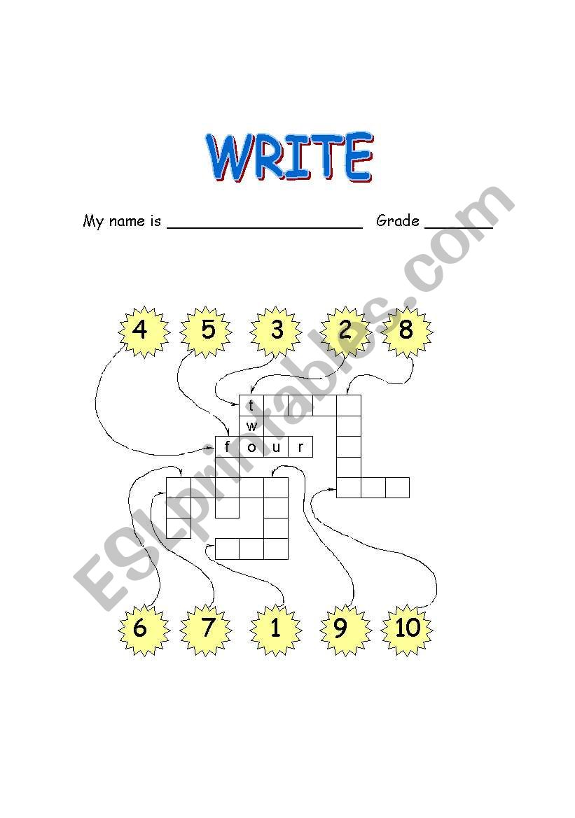 NUMBERS worksheet