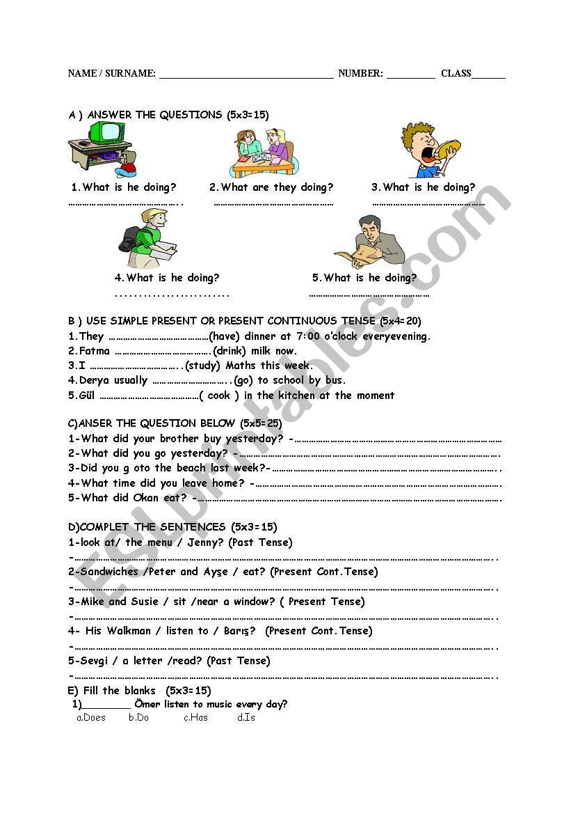 A Quizsheet worksheet