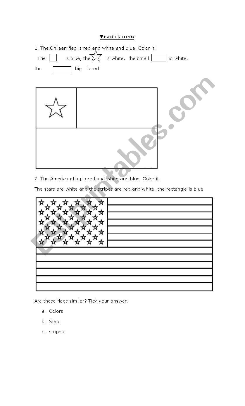 Chilean Traditions worksheet