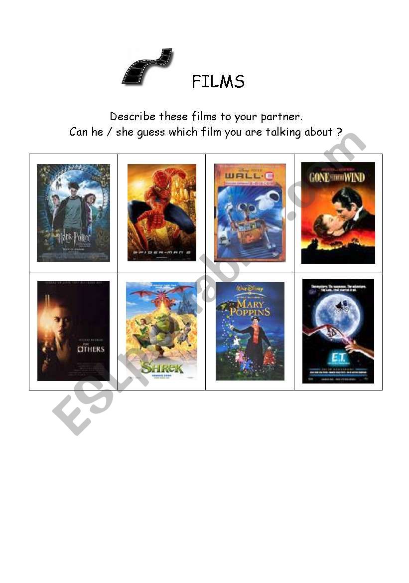 Films Speaking Ws1 worksheet