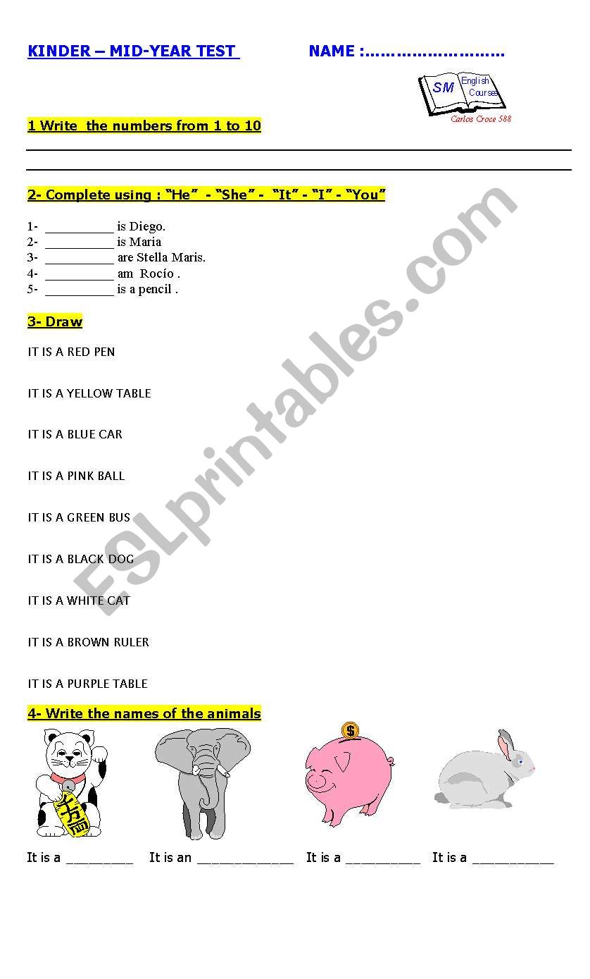 KINDER TEST worksheet