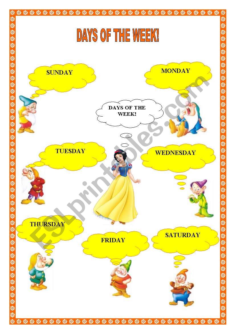 DAYS OF THE WEEK worksheet