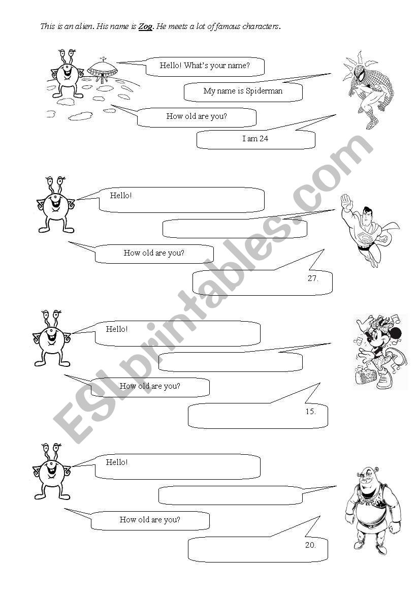 Name and age worksheet