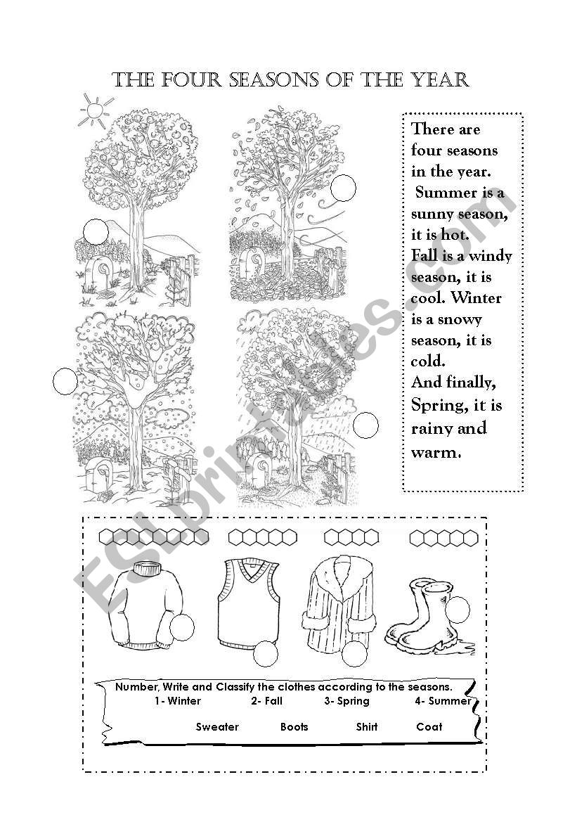 The four seasons of the year worksheet