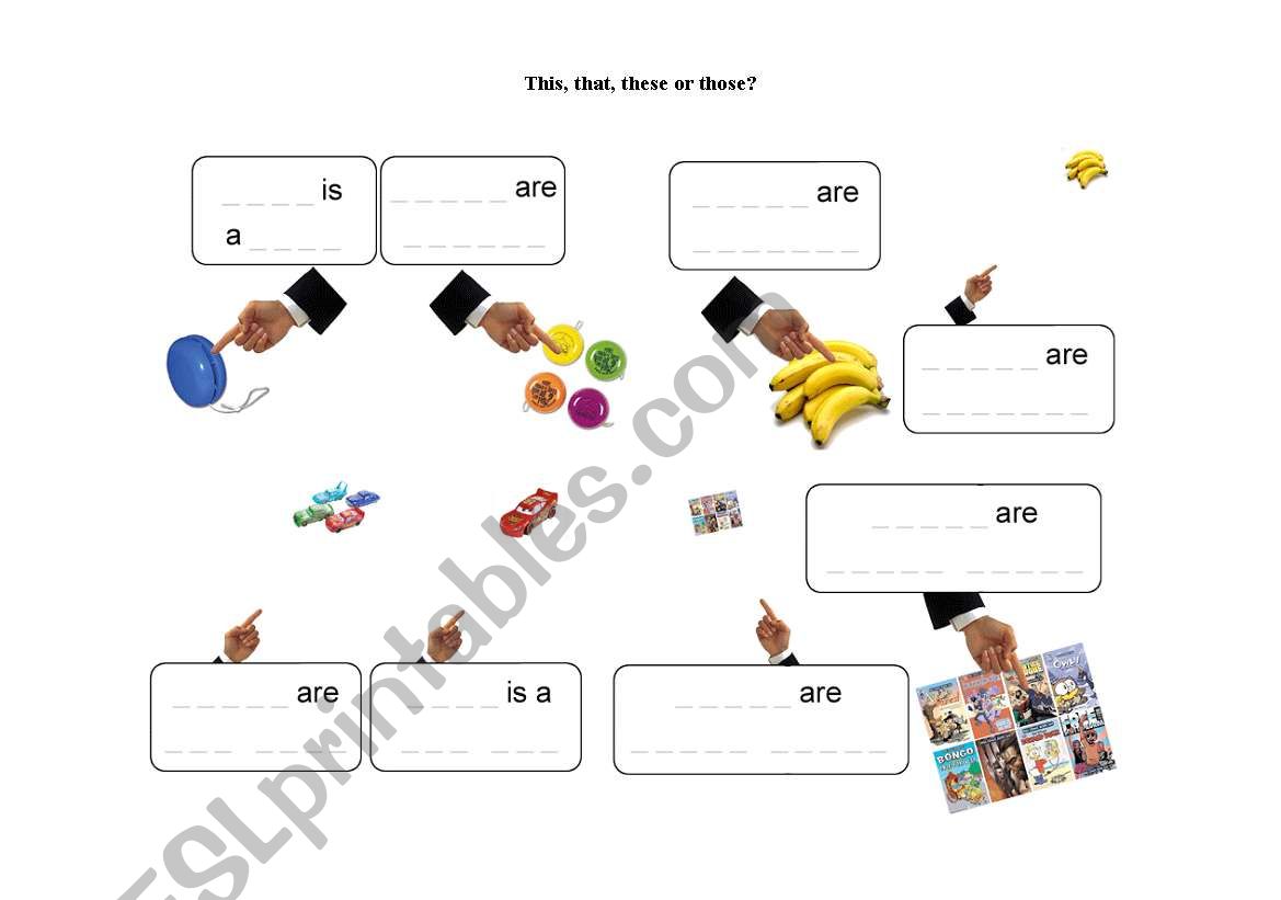 This, that, these or those worksheet