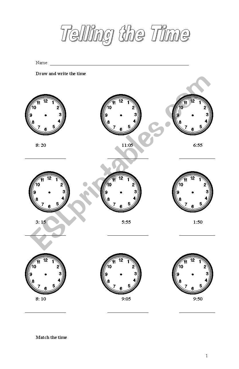 Telling the Time worksheet