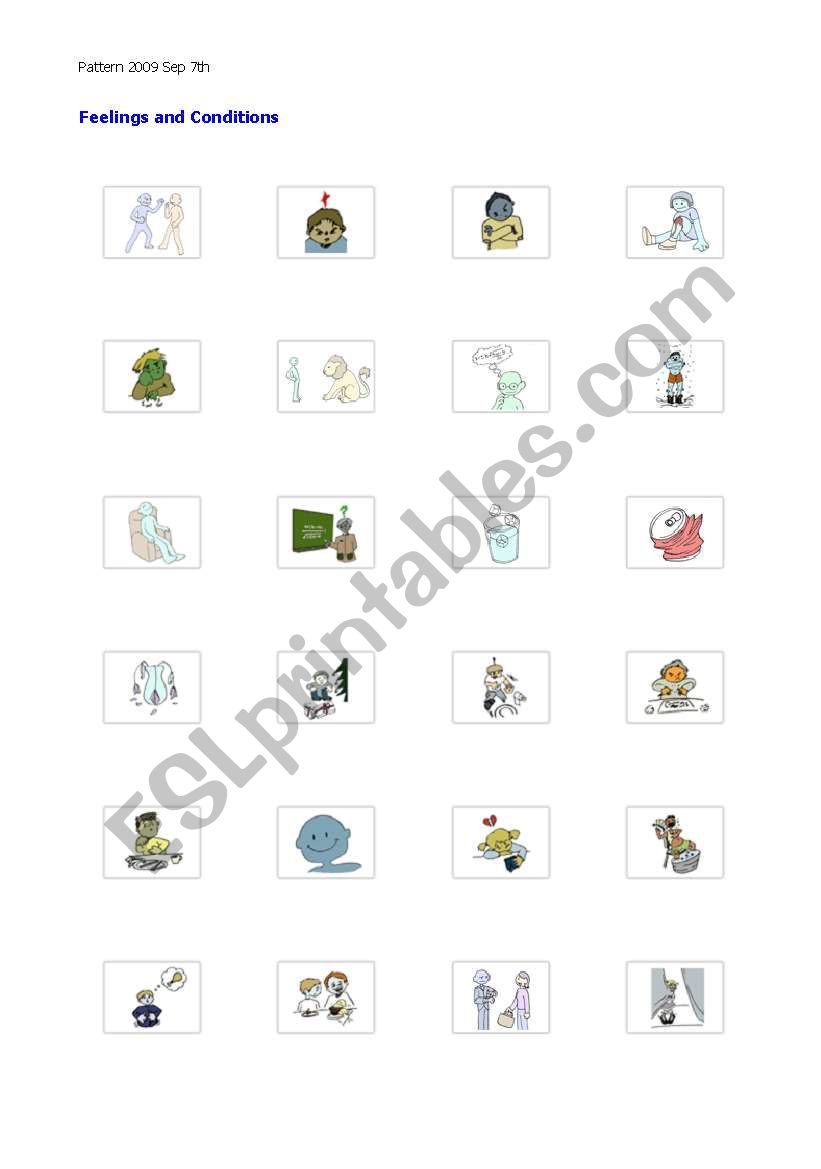 feelings image worksheet