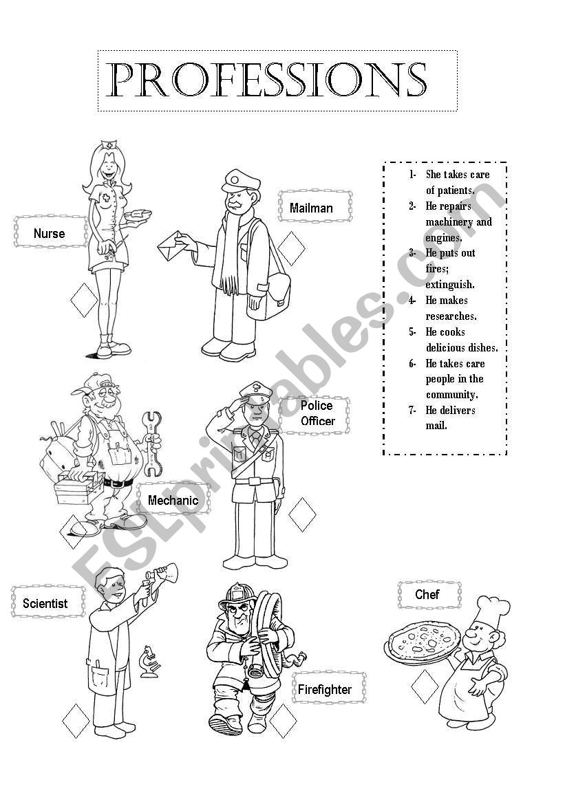 PROFESSIONS worksheet