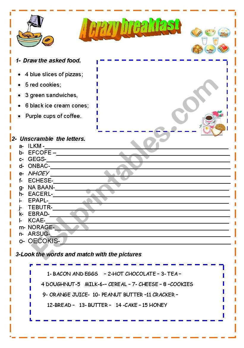 BREAKFAST worksheet