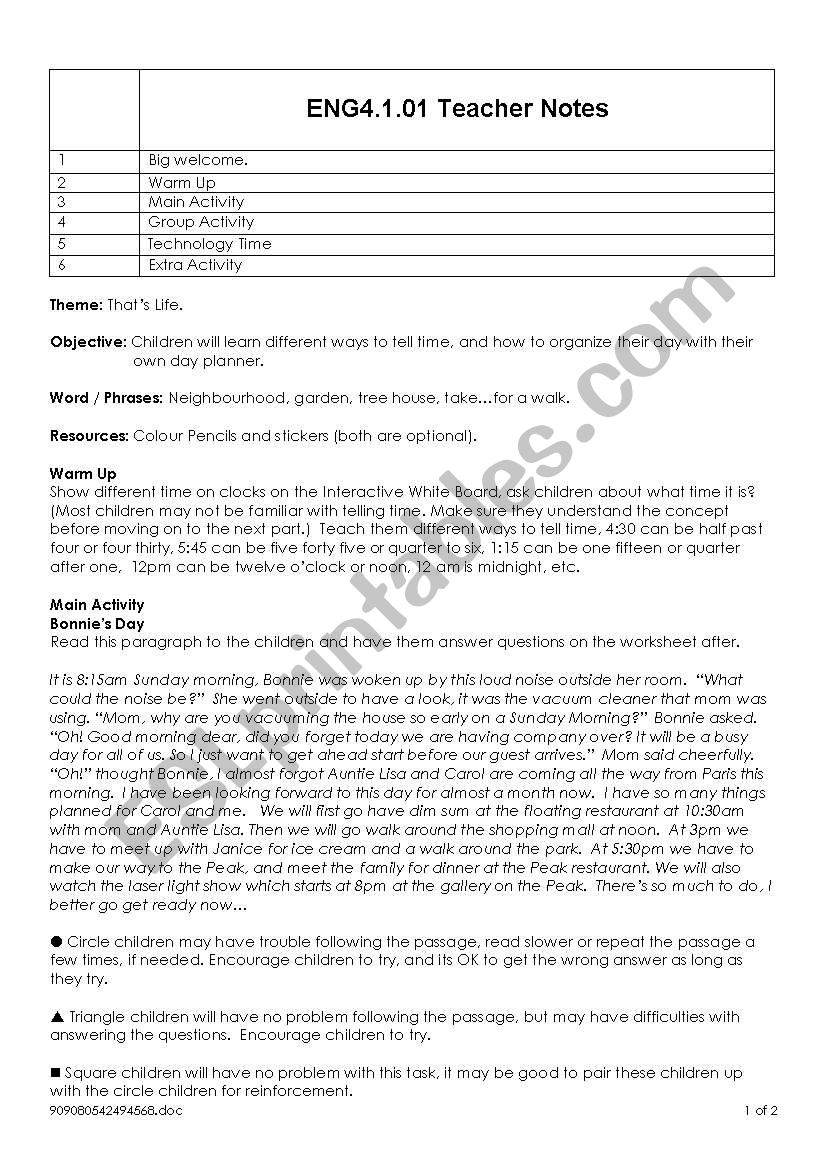 different ways to tell time worksheet