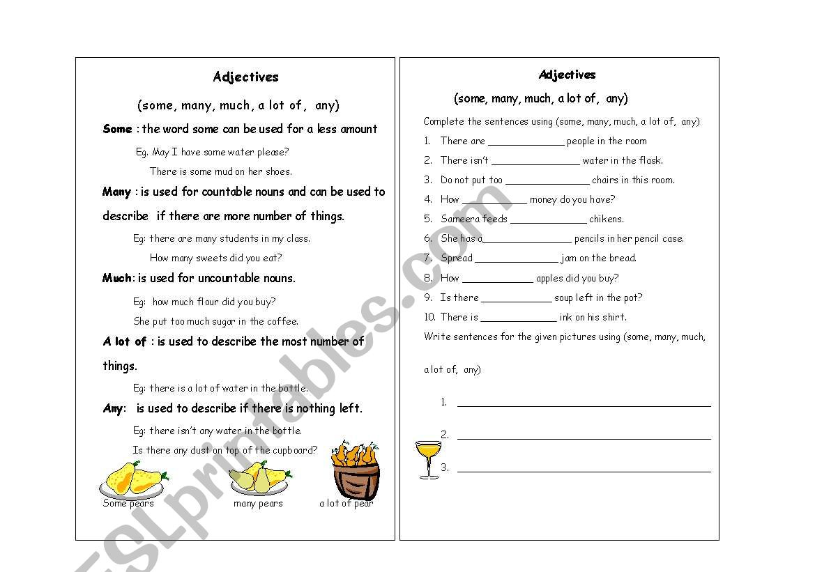 adjectives worksheet