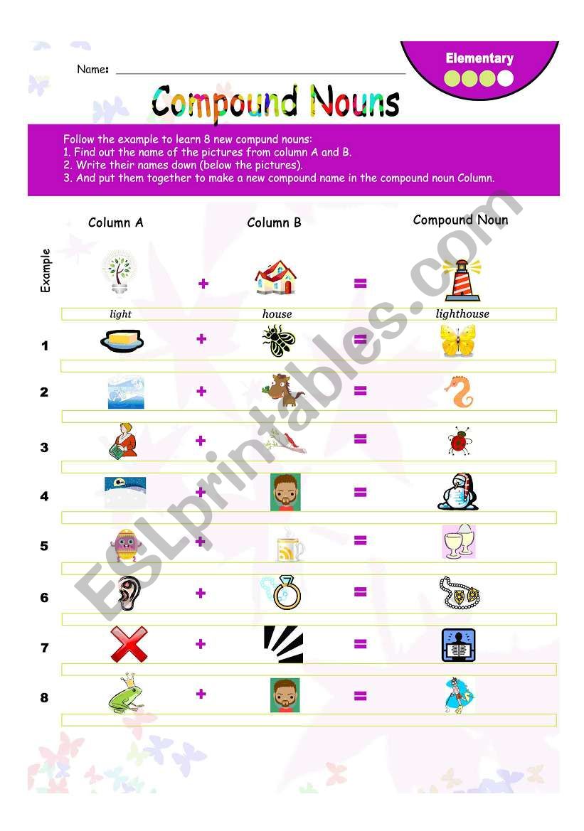 Compound Nouns worksheet