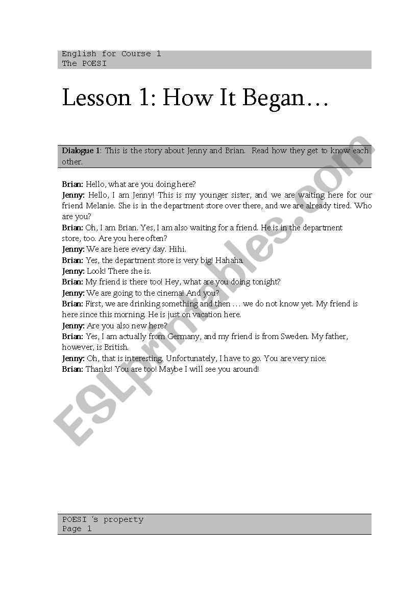 How it began worksheet