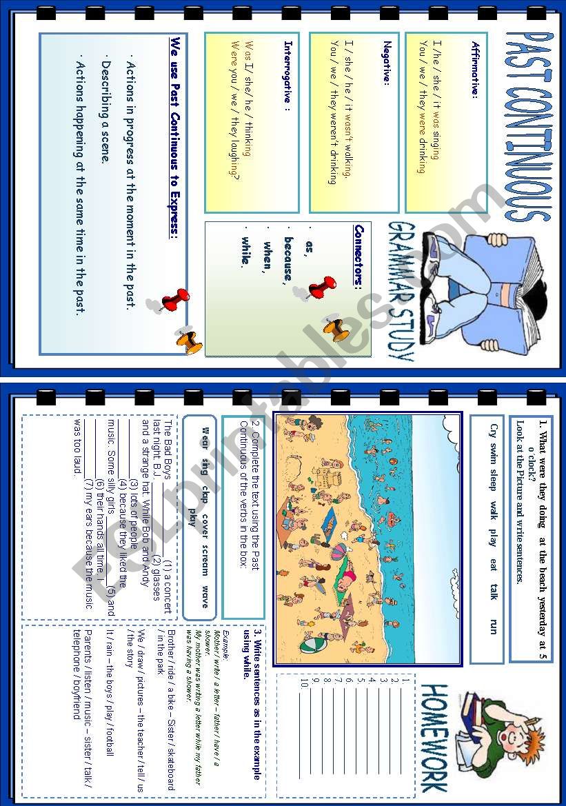 Past Continuous- Study sheet + homework