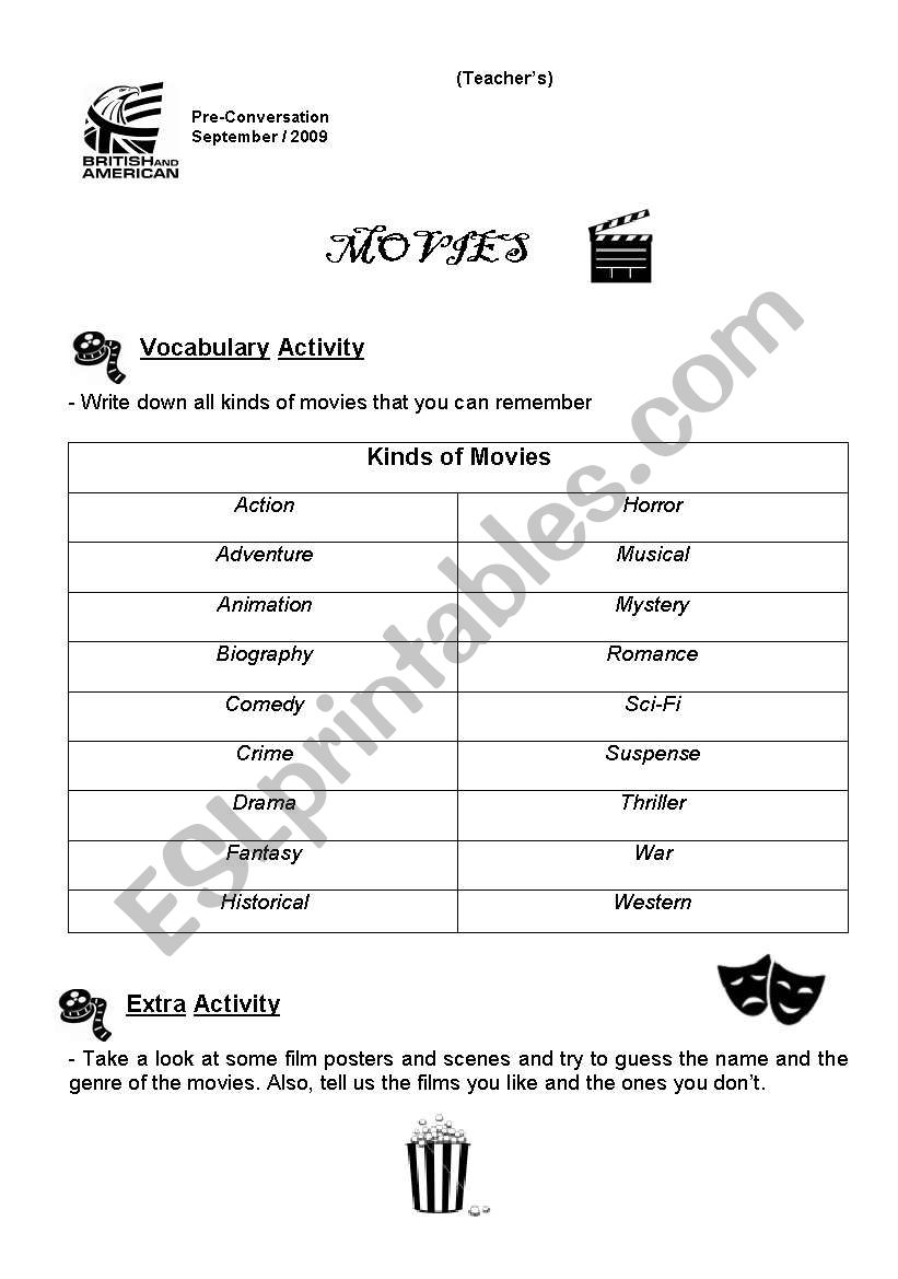 Conversation Class about Movies (Teachers copy)