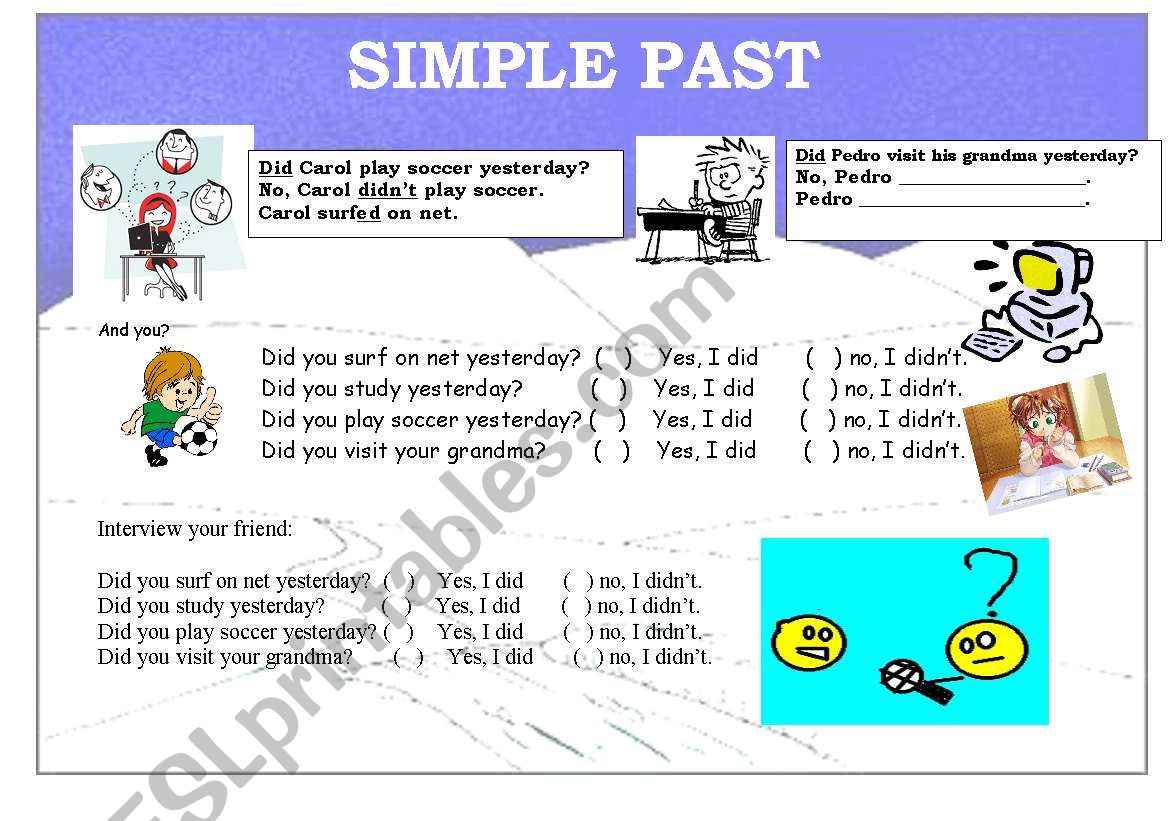 Simple past worksheet