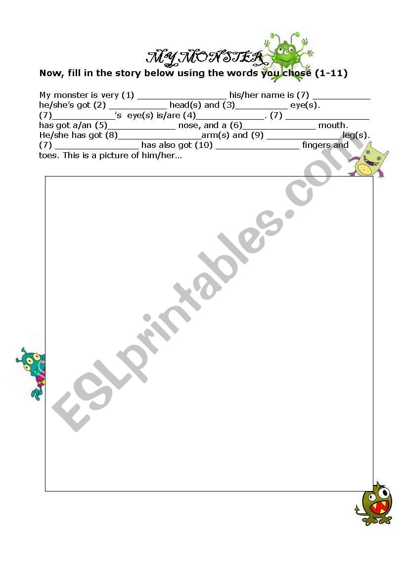 My Monster  worksheet