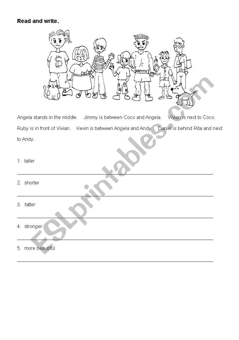 SUPERLATVIE COMPARTIVE worksheet