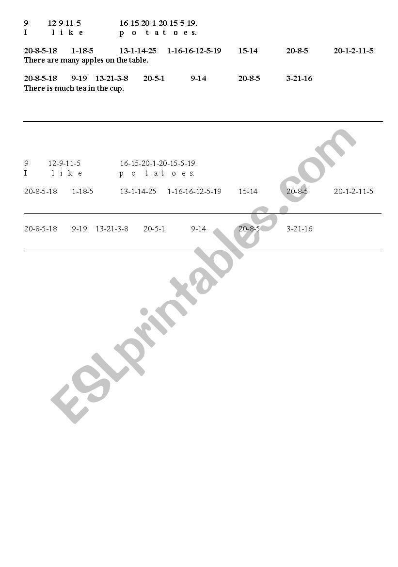 decode a sentence worksheet