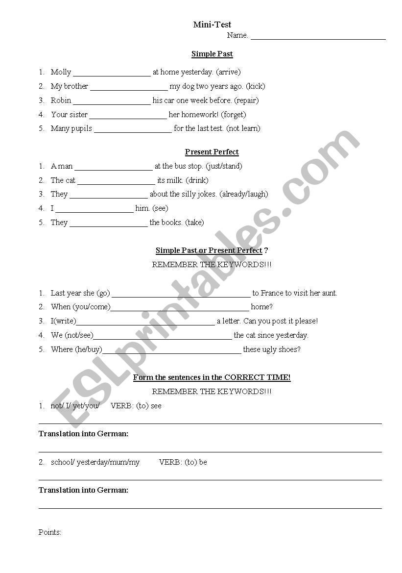 Present perfect vs. Simple past