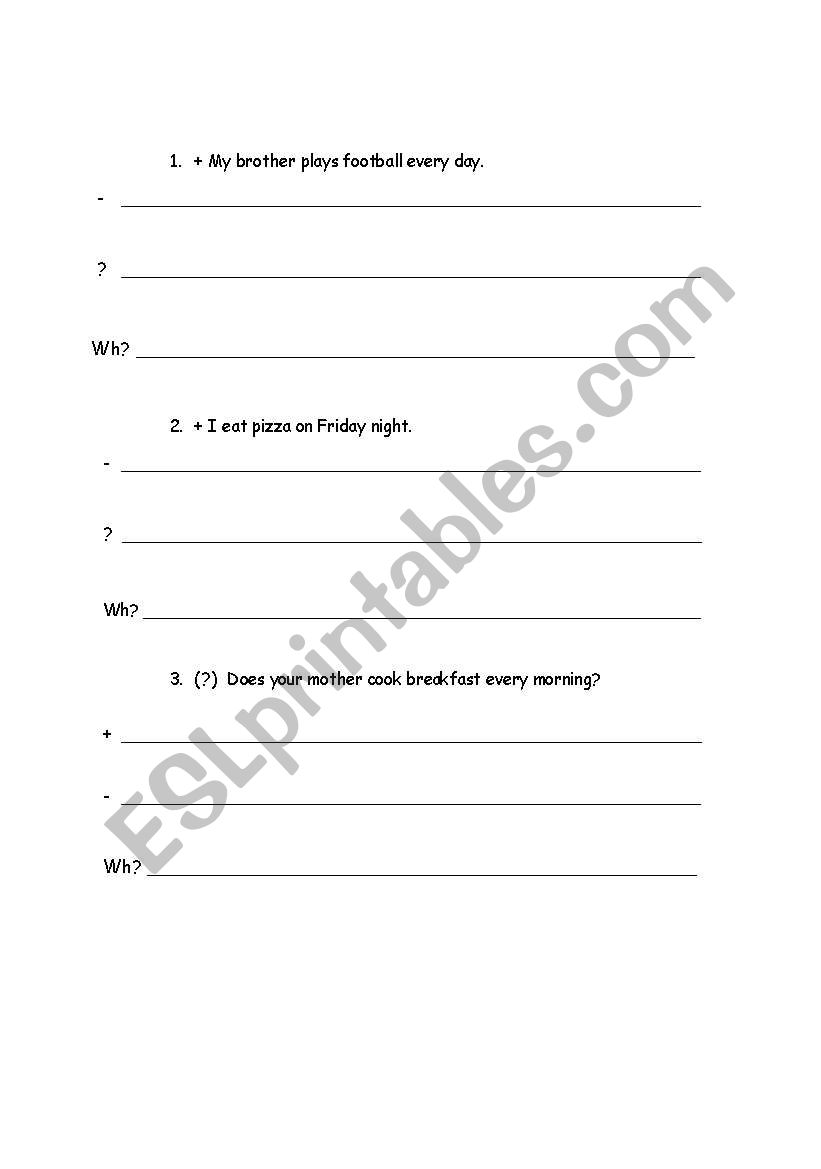 present simple worksheet