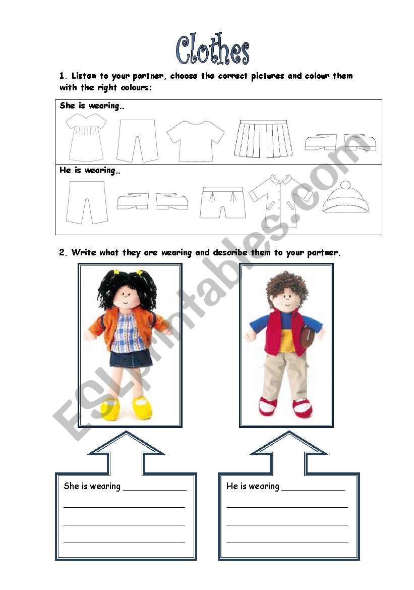 Clothes B worksheet