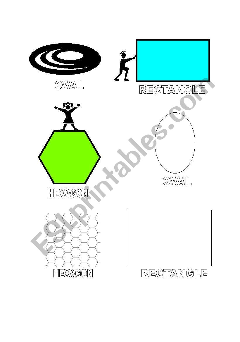 Oval, Rectangle, Hexagon worksheet