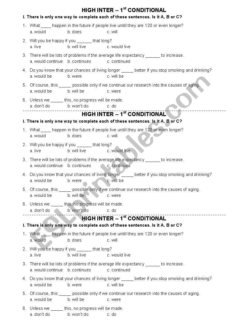 conditionals worksheet