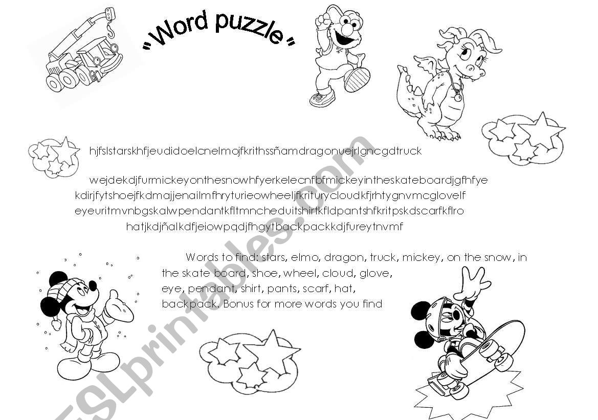 word puzzle worksheet