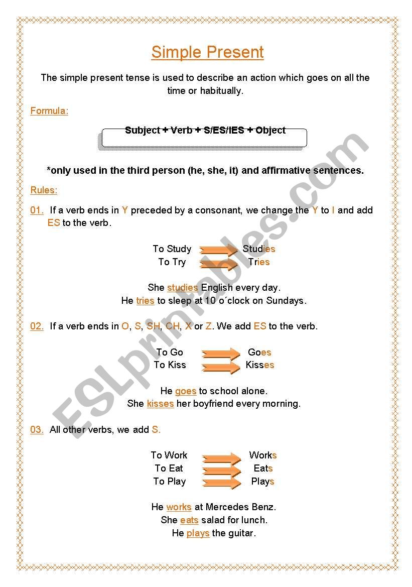 Simple Present worksheet