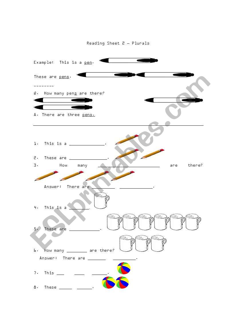Basic plurals worksheet