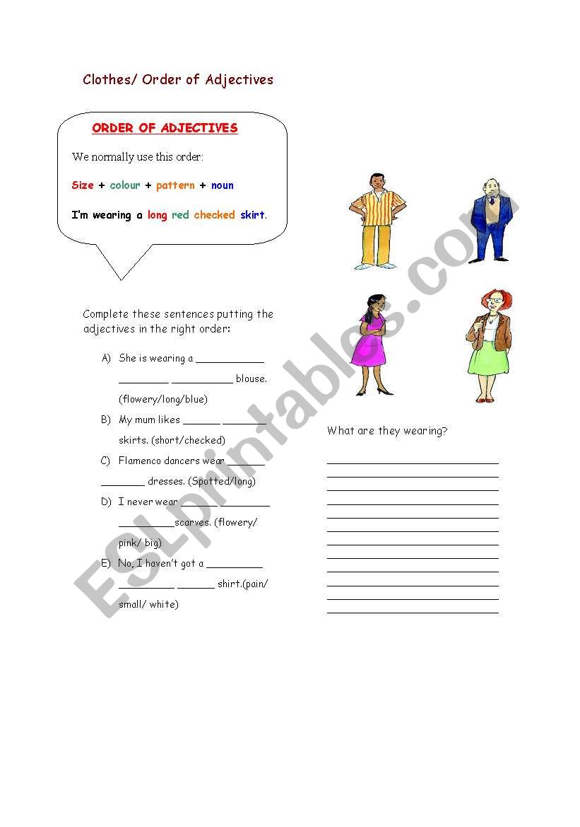 clothing worksheet