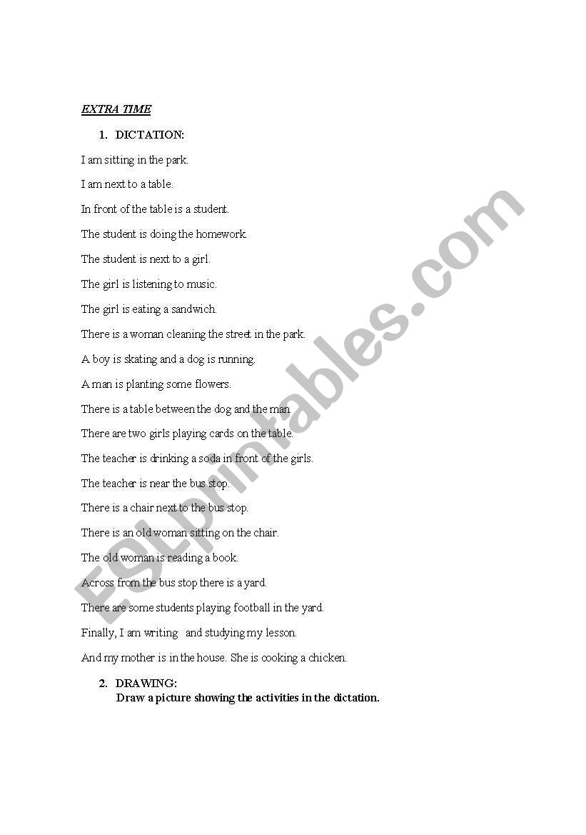 DICTATION worksheet