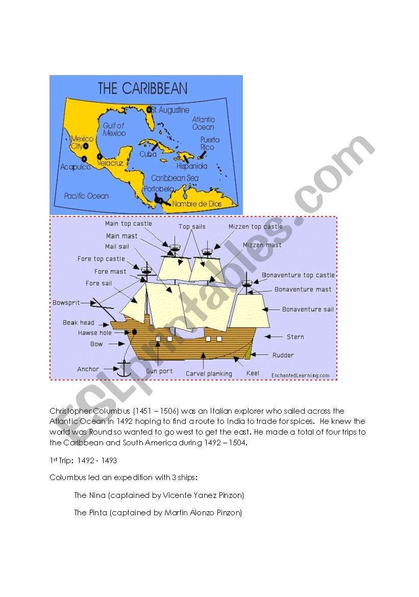 columbus summary worksheet