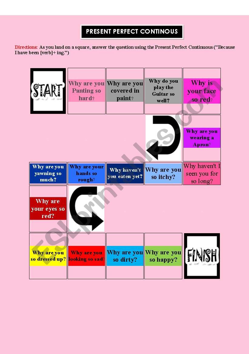 Present perfect continous game