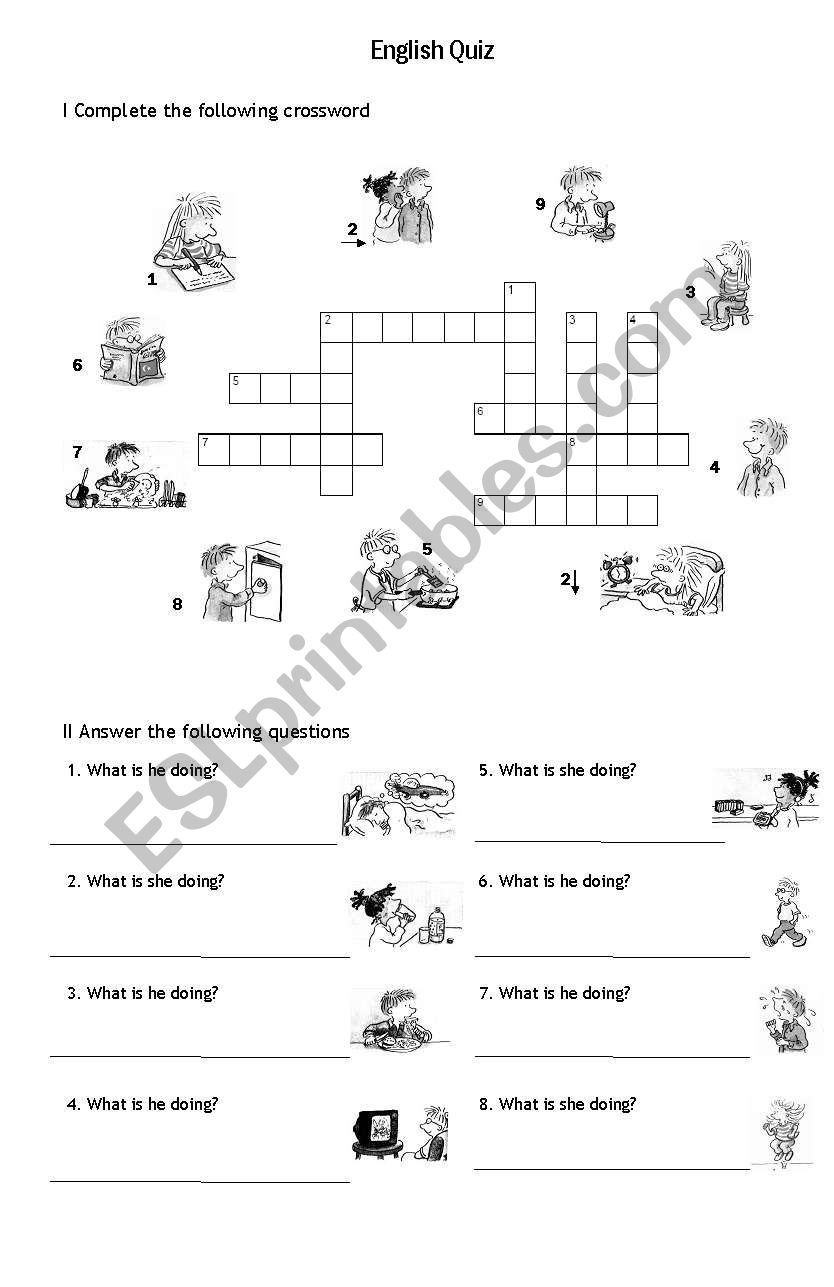 Verb quiz worksheet