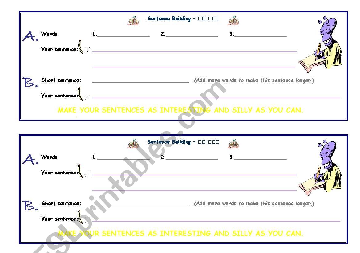 Sentence Fun worksheet