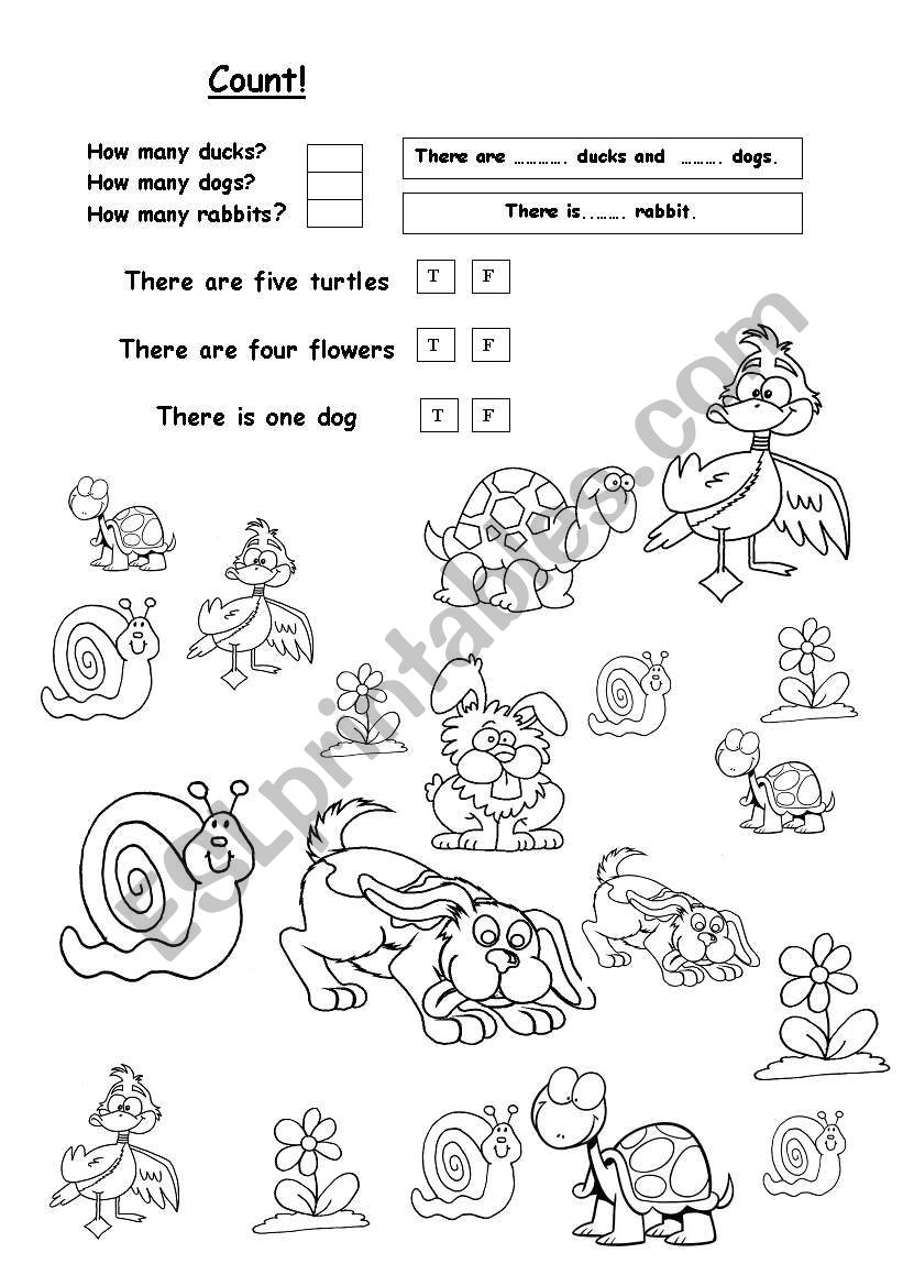 how many animals worksheet