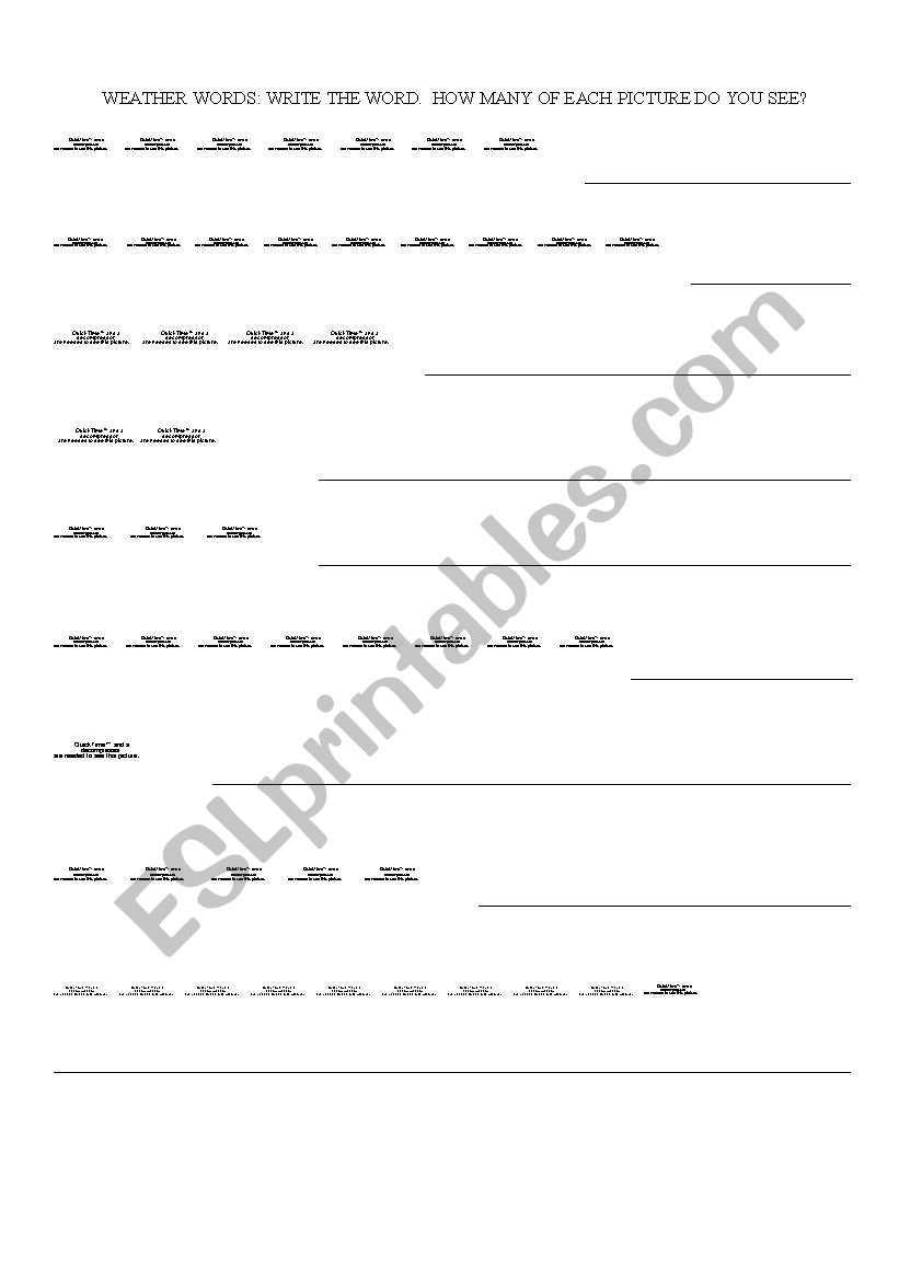 Weather worksheet