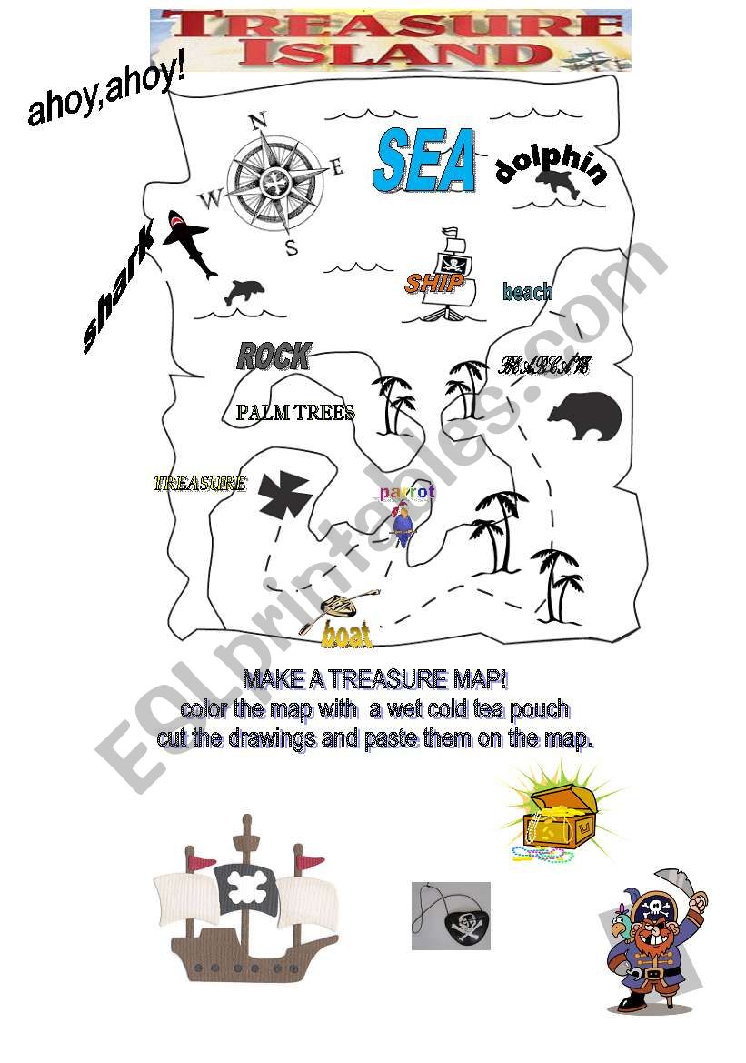 treasure-map-esl-worksheet-by-adva