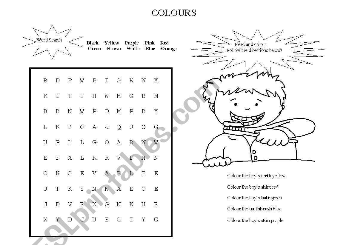 Colours worksheet