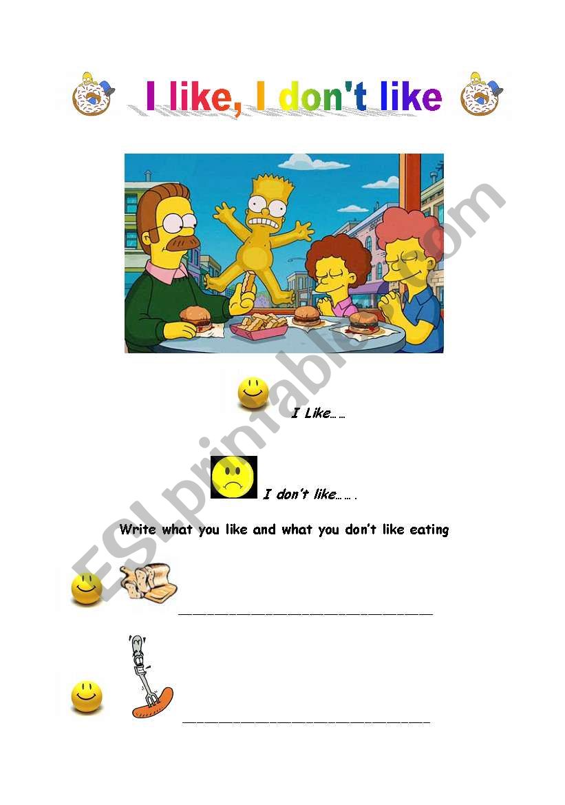 I like, I donīt like eating.... I like, I donīt like eating....