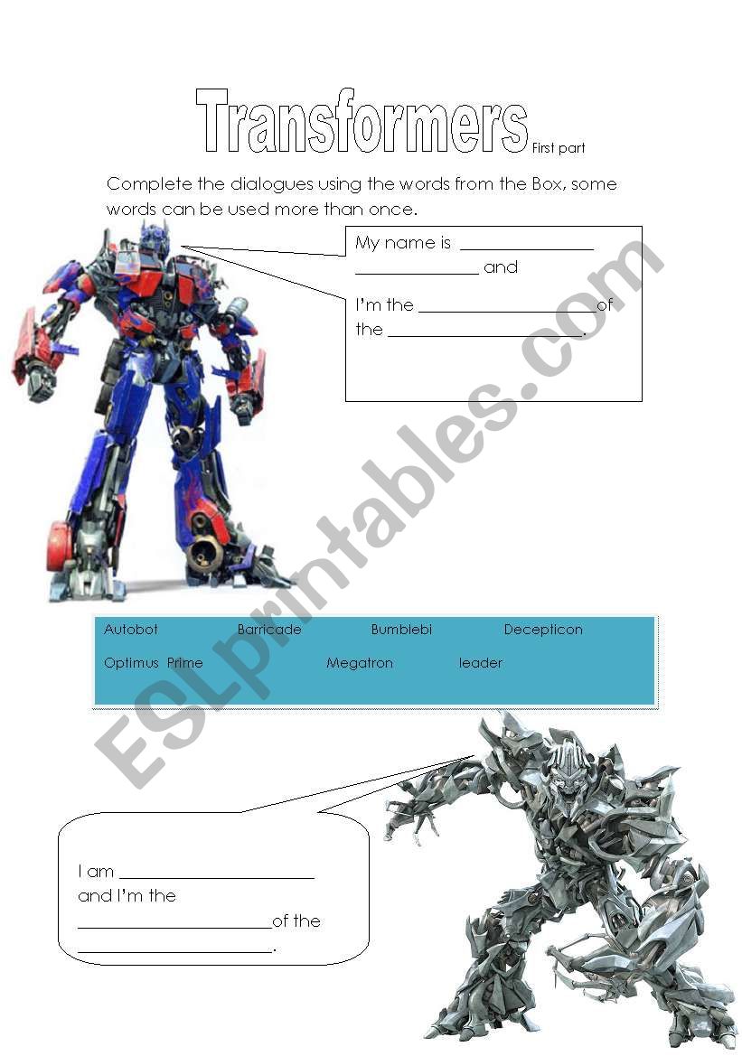 Transformers worksheet